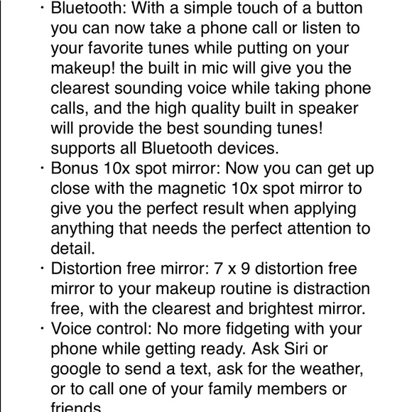 Ihome bluetooth mirror with LED lighting. Paid 80. Brand new still in box. - Picture 4 of 5